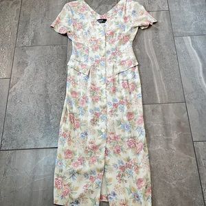 Dawn Joy Long Button Up Floral Dress